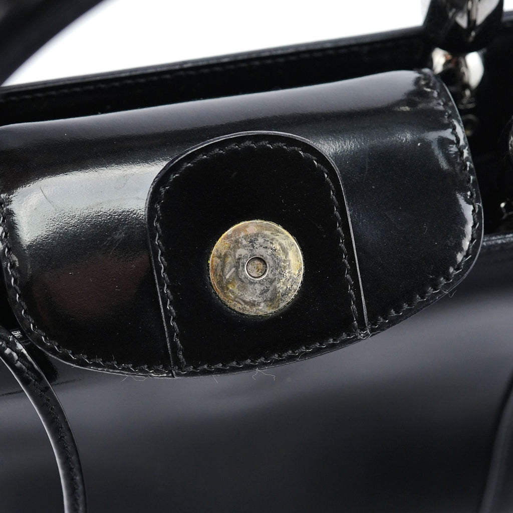 Black Patent Leather Mini Tote Bag