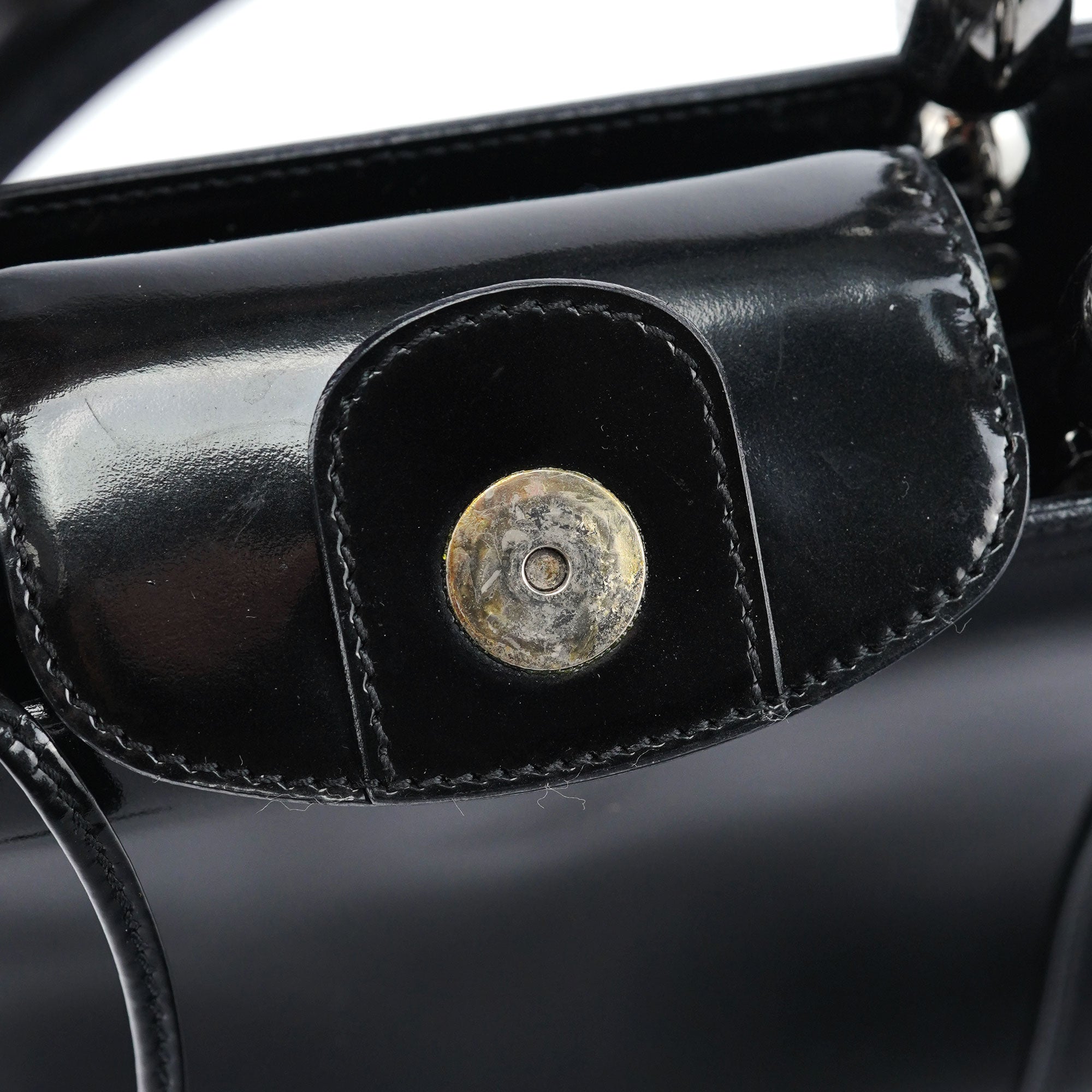 Black Patent Leather Mini Tote Bag