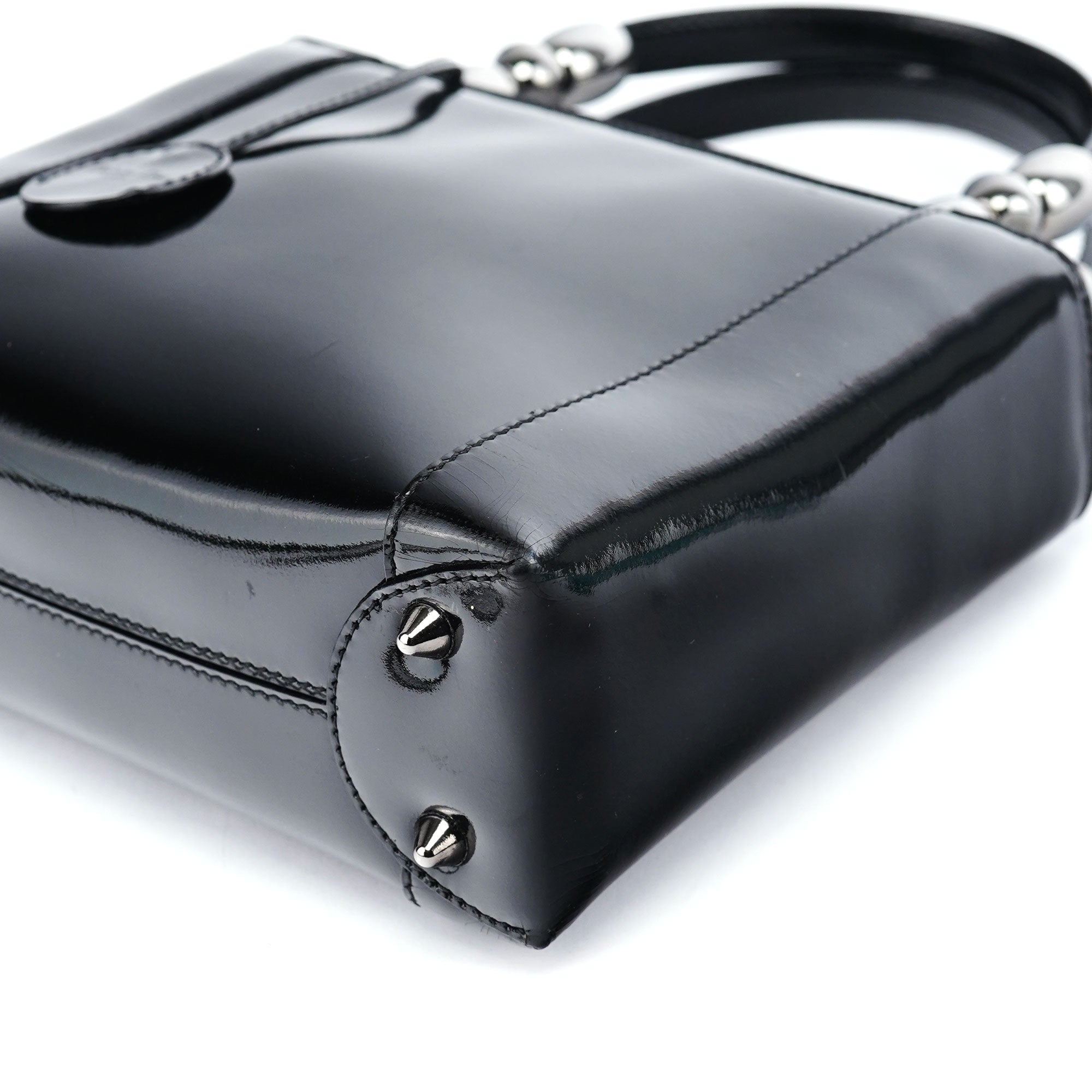 Black Patent Leather Mini Tote Bag