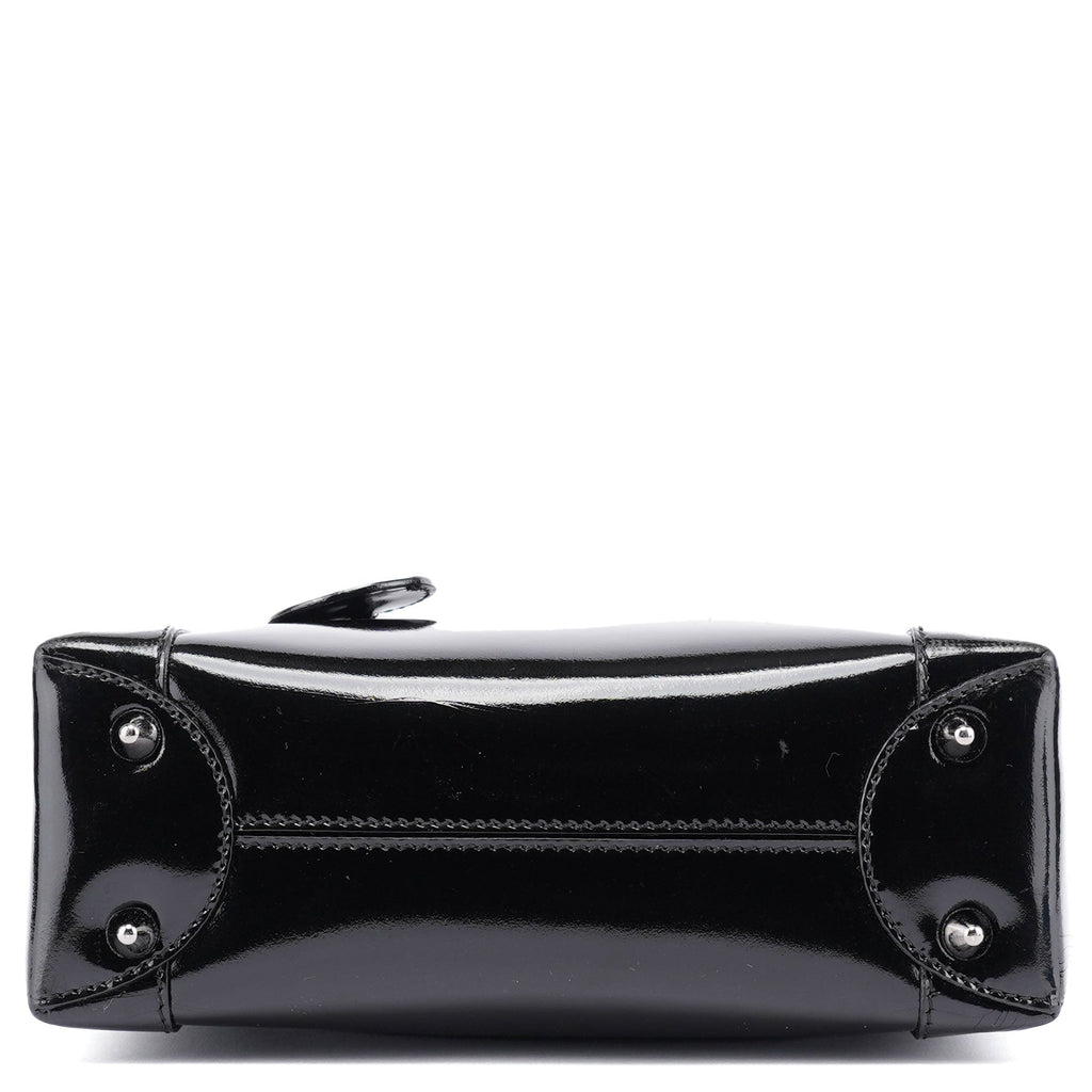 Black Patent Leather Mini Tote Bag