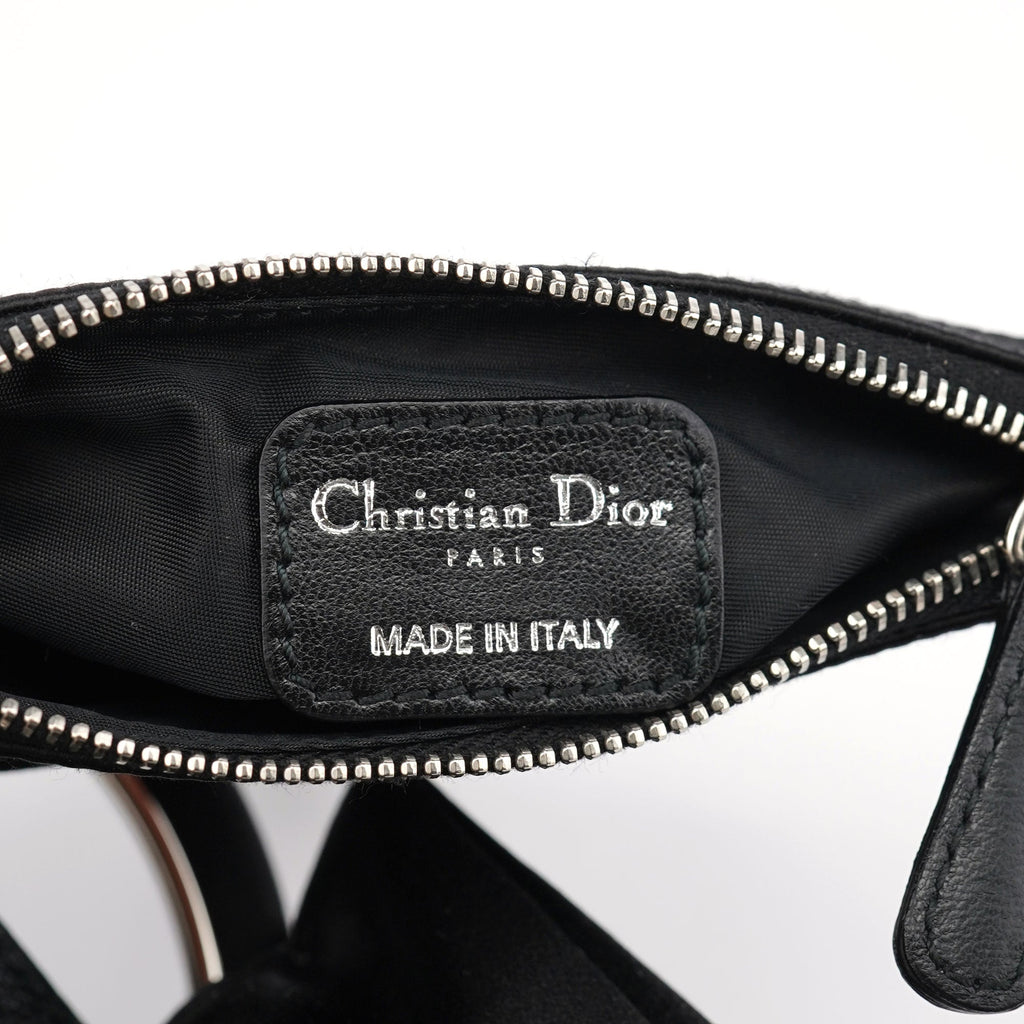 Black Satin Round Handle Mini Bag
