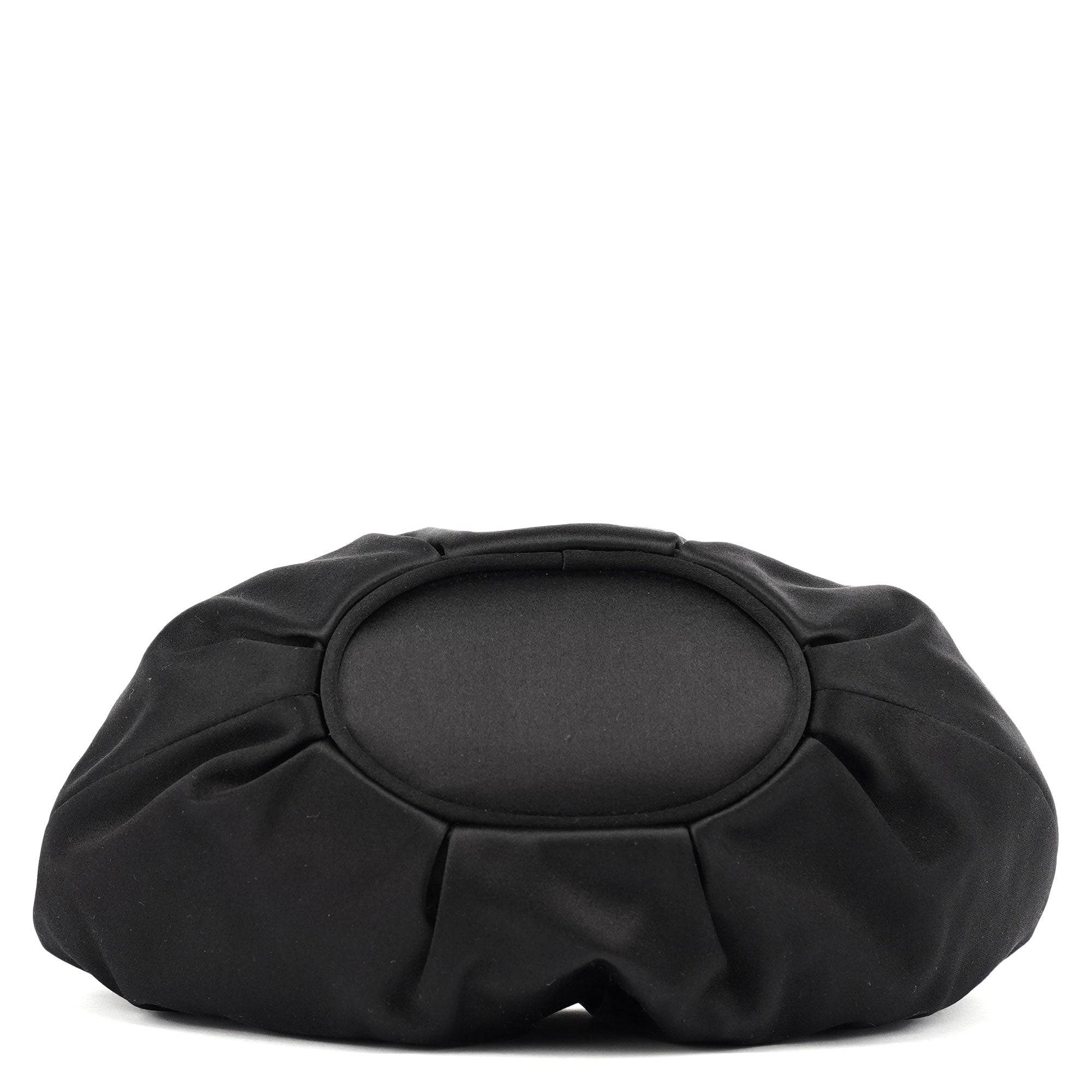 Black Satin Round Handle Mini Bag