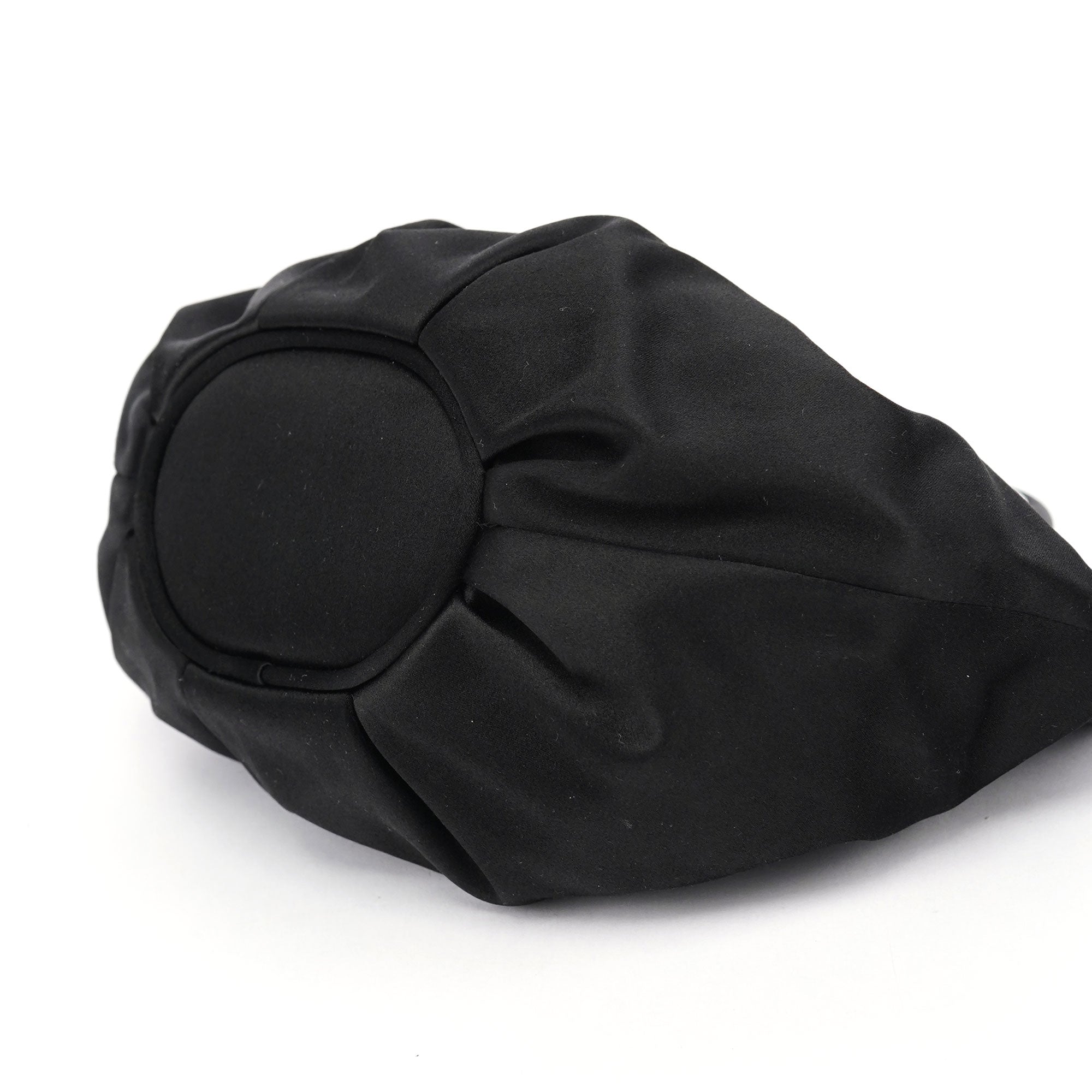 Black Satin Round Handle Mini Bag