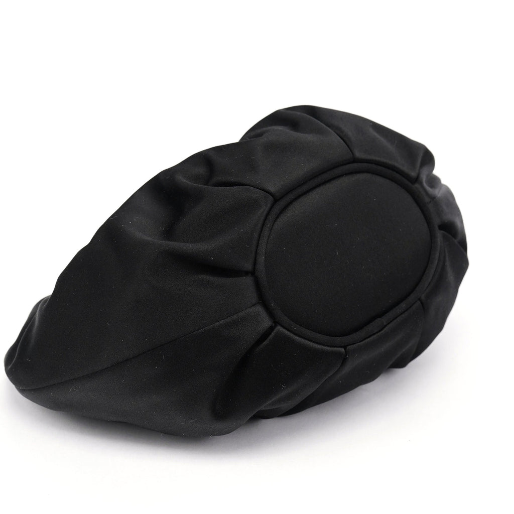 Black Satin Round Handle Mini Bag
