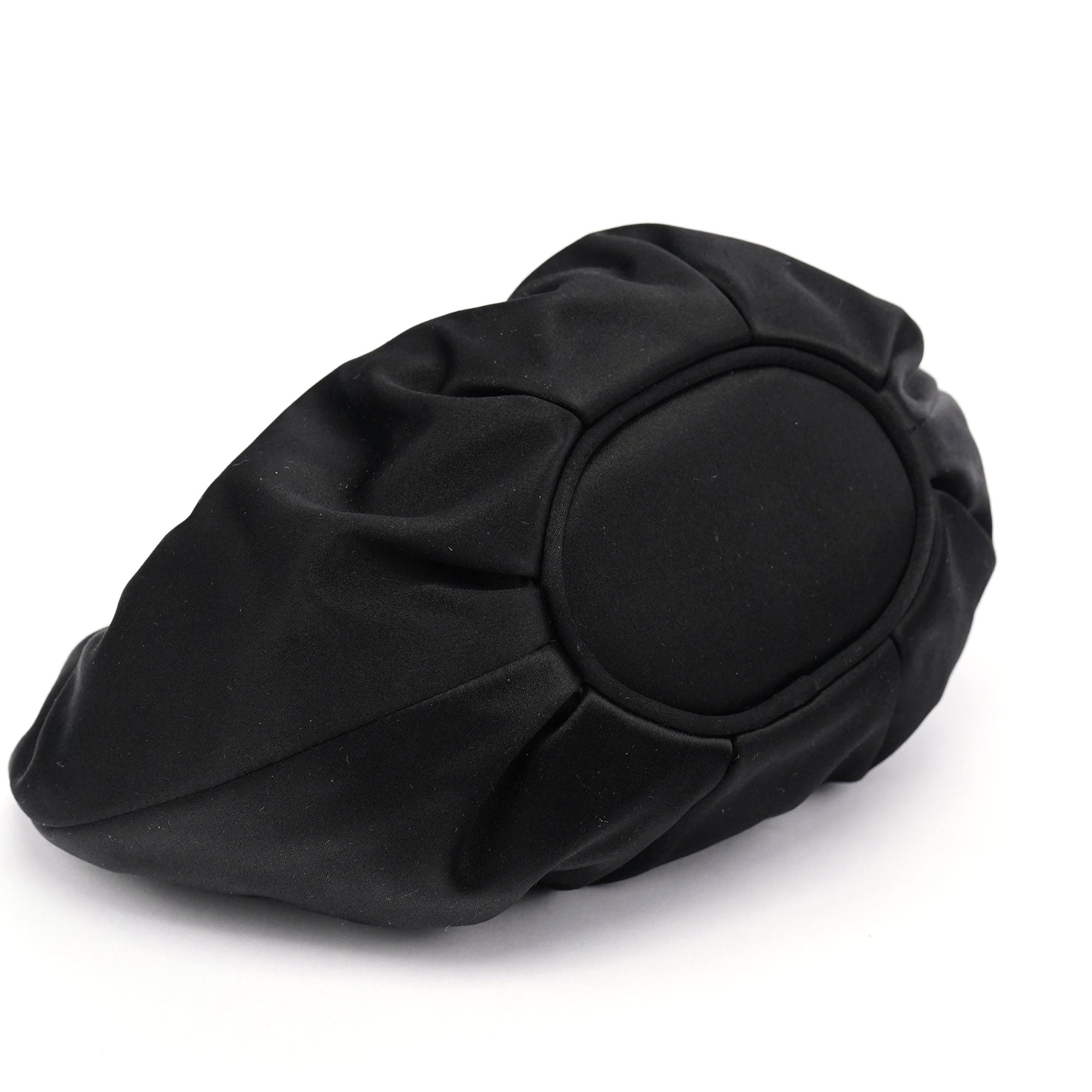 Black Satin Round Handle Mini Bag