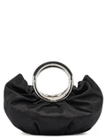 Black Satin Round Handle Mini Bag