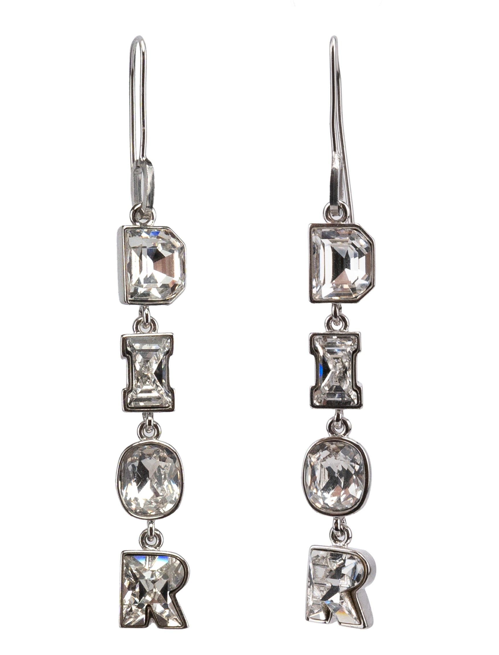 Crystal Dior Logo Earrings