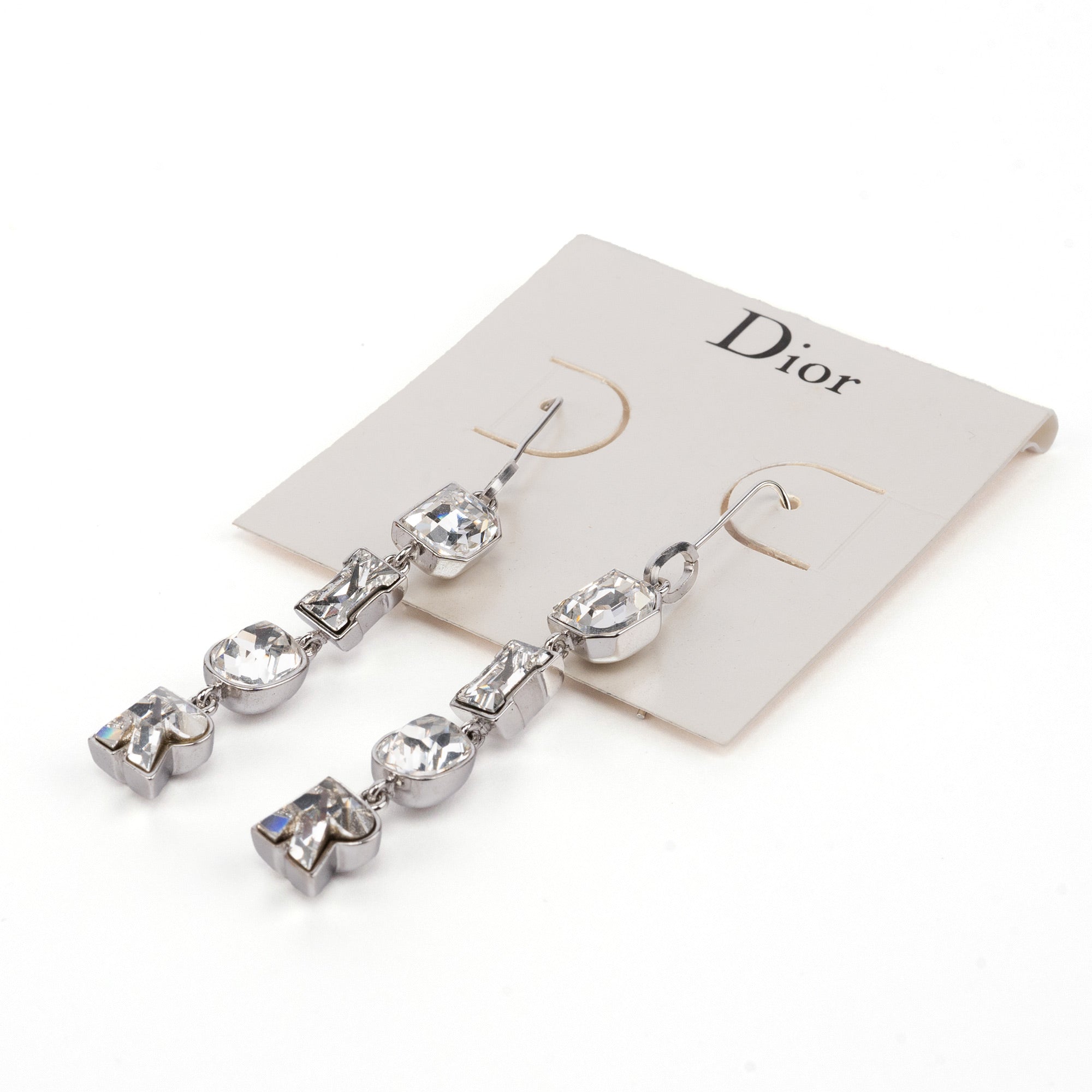 Crystal Dior Logo Earrings