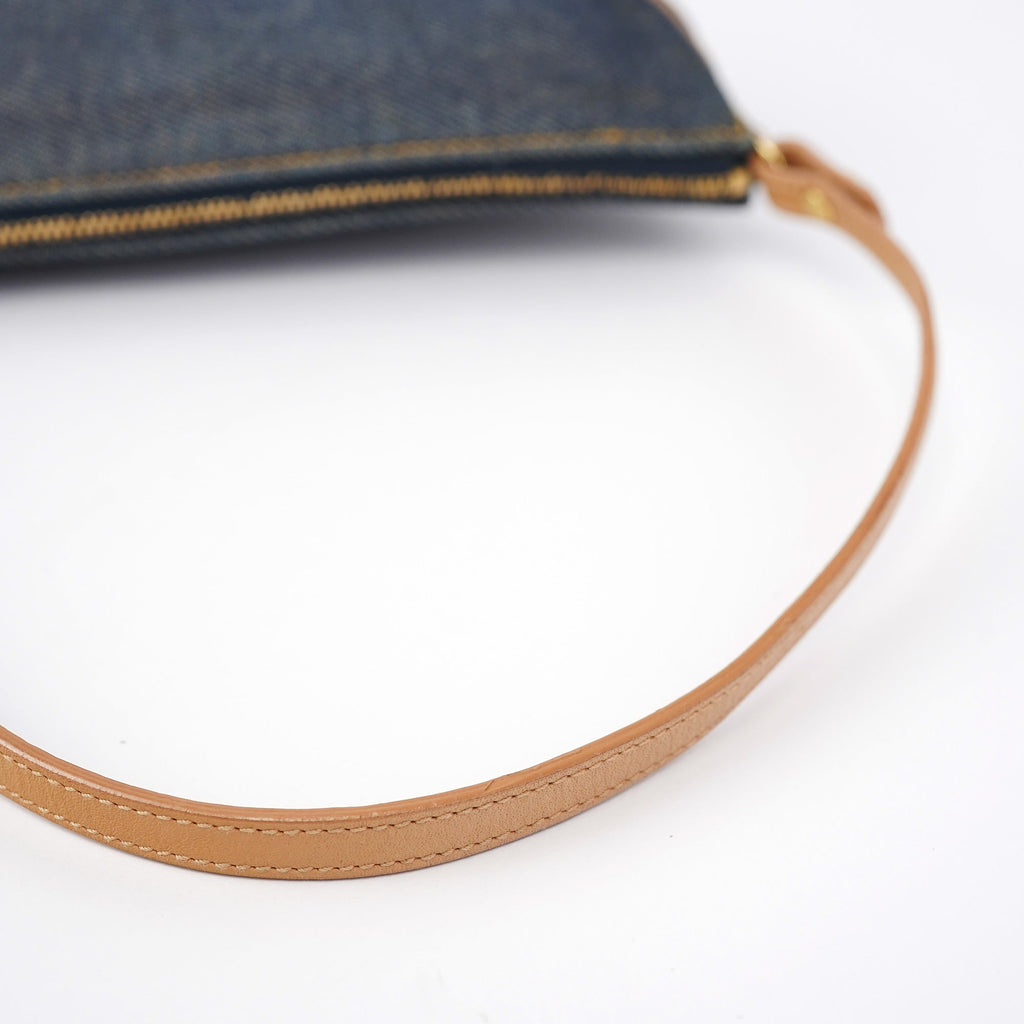 Navy Denim Mini Saddle Shoulder Bag