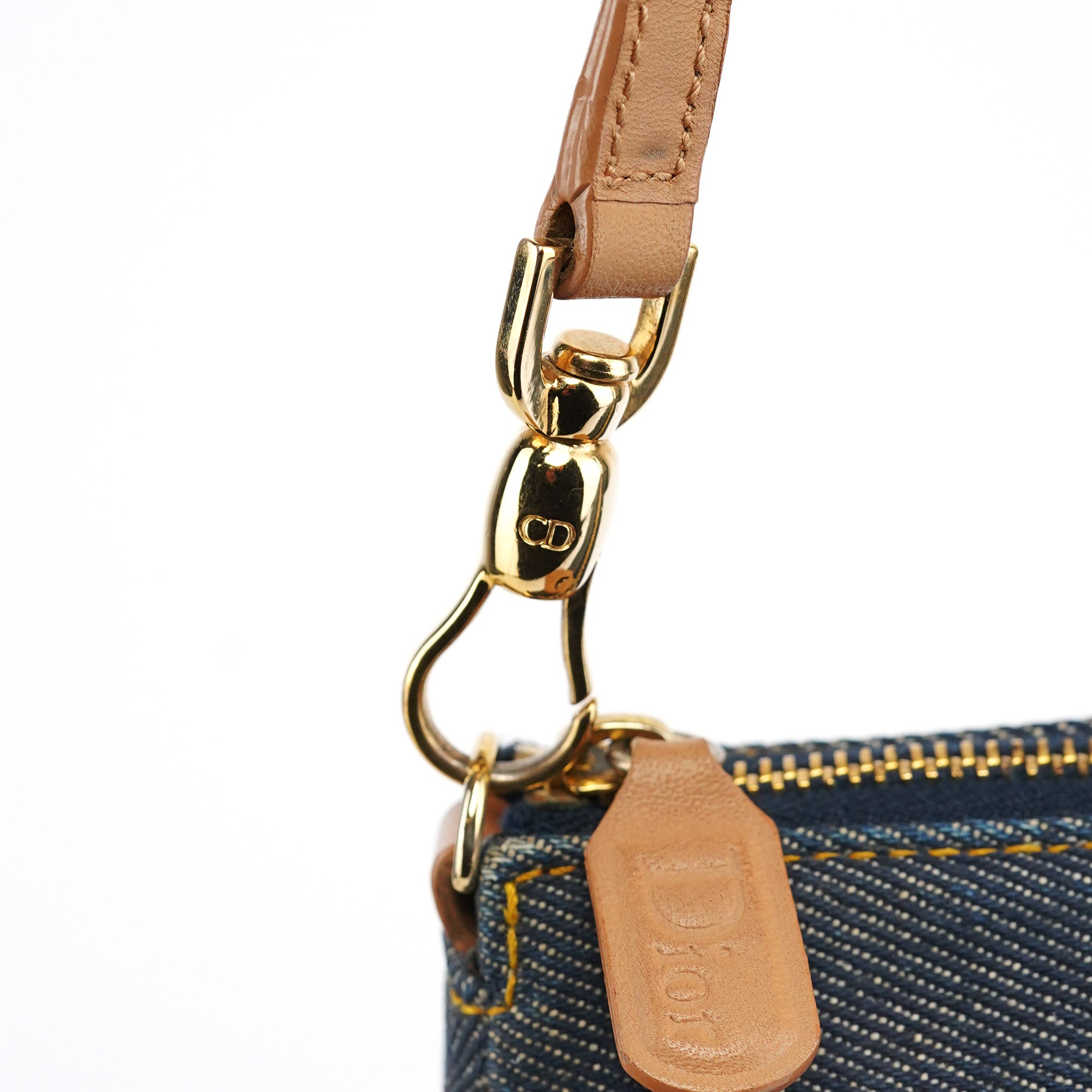 Navy Denim Mini Saddle Shoulder Bag
