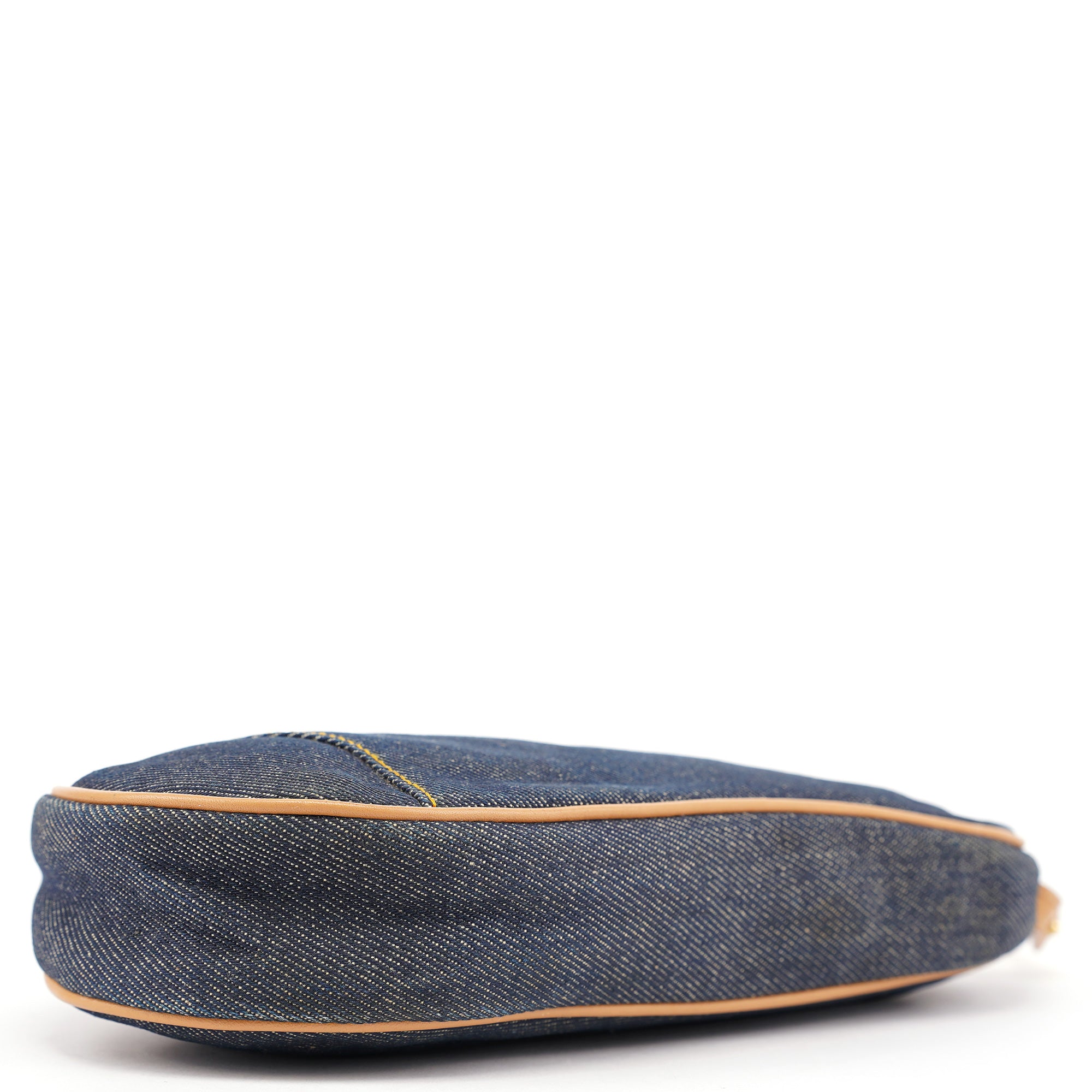Navy Denim Mini Saddle Shoulder Bag