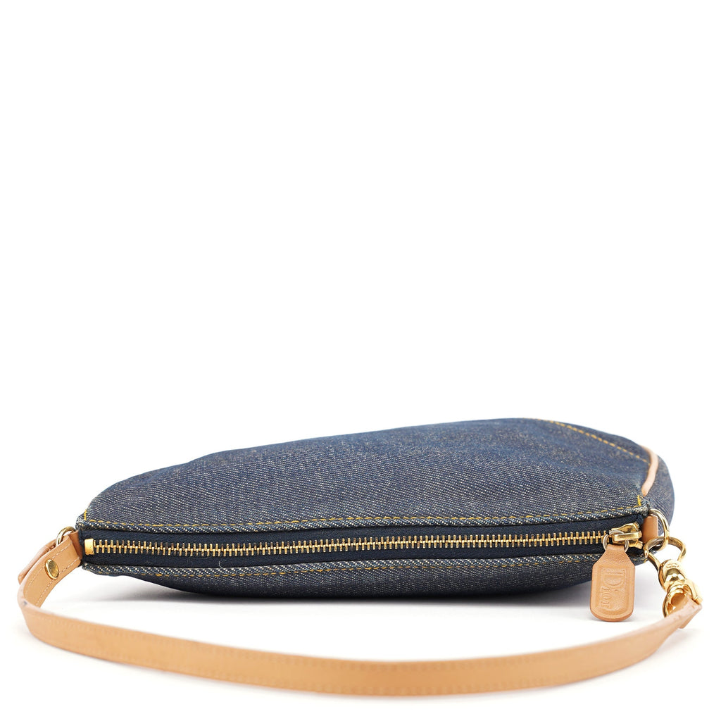 Navy Denim Mini Saddle Shoulder Bag