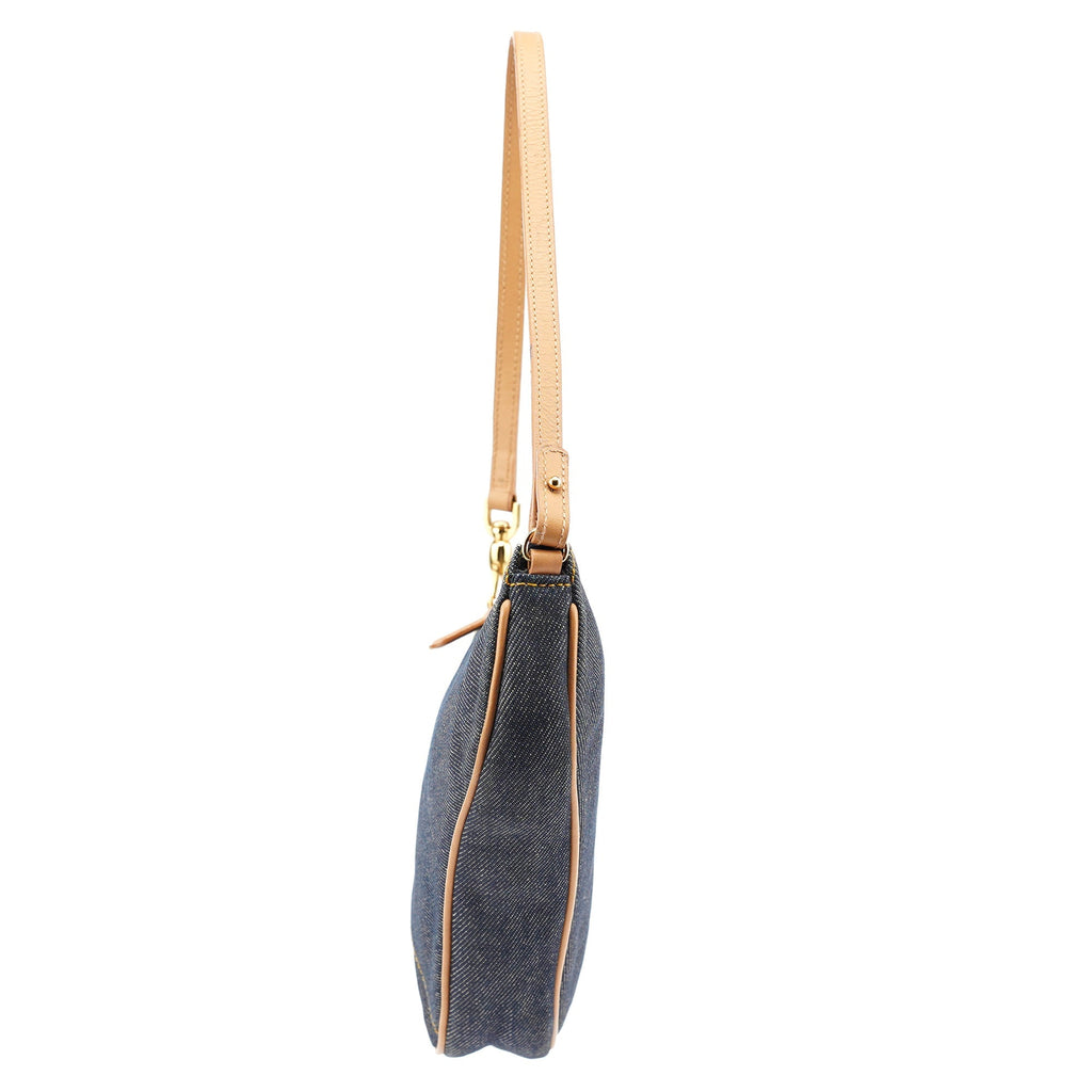 Navy Denim Mini Saddle Shoulder Bag