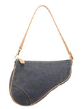Navy Denim Mini Saddle Shoulder Bag