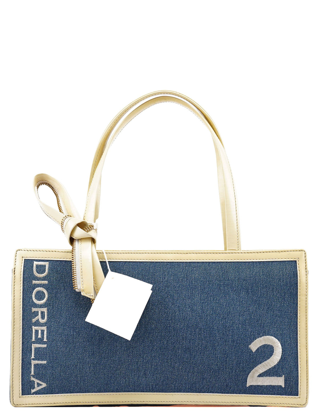 Yellow Navy Denim Diorella Tote Bag