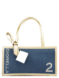 Yellow Navy Denim Diorella Tote Bag