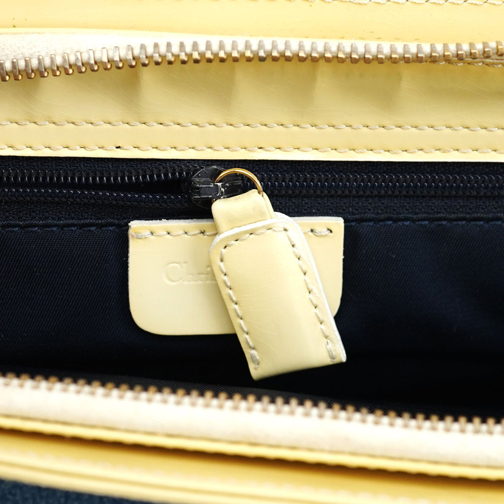Yellow Navy Denim Diorella Tote Bag