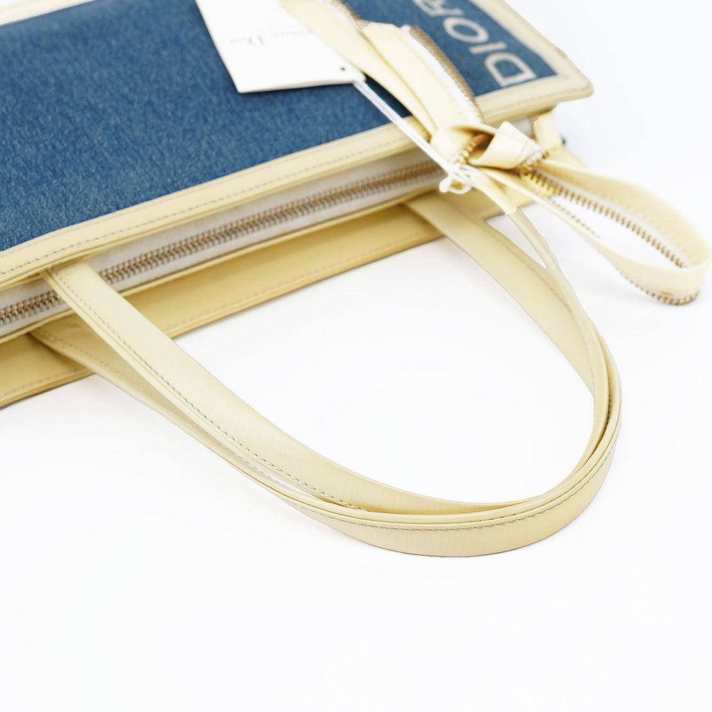Yellow Navy Denim Diorella Tote Bag