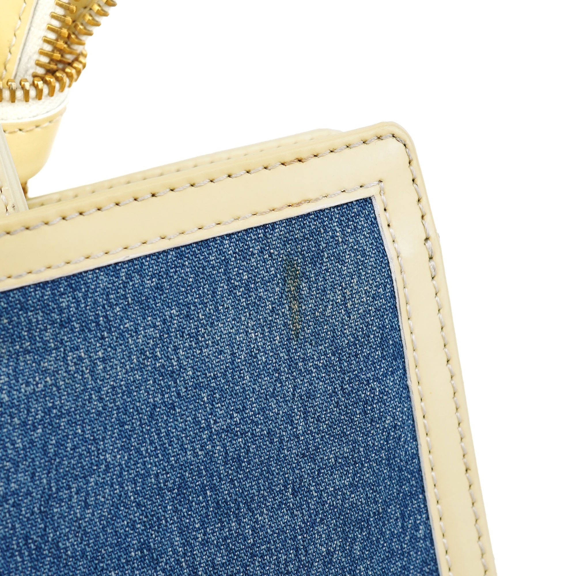 Yellow Navy Denim Diorella Tote Bag