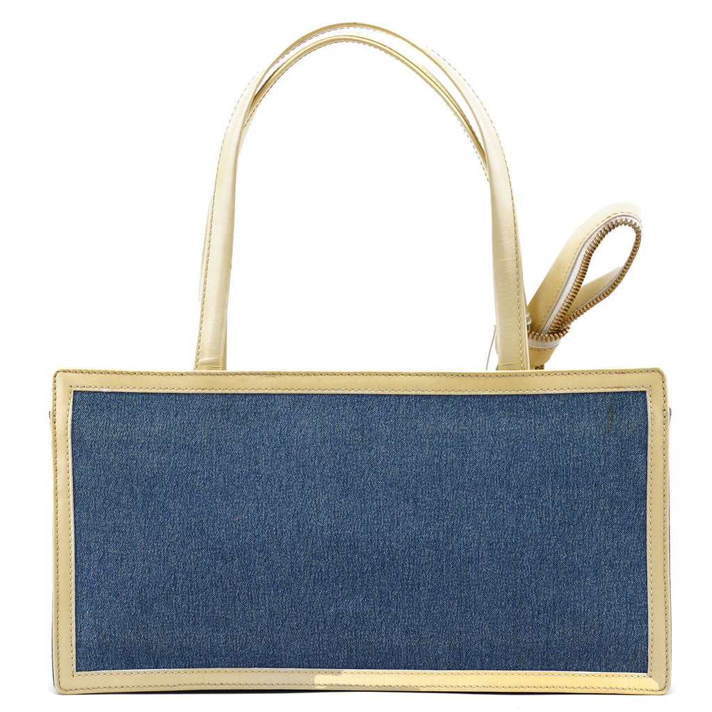 Yellow Navy Denim Diorella Tote Bag