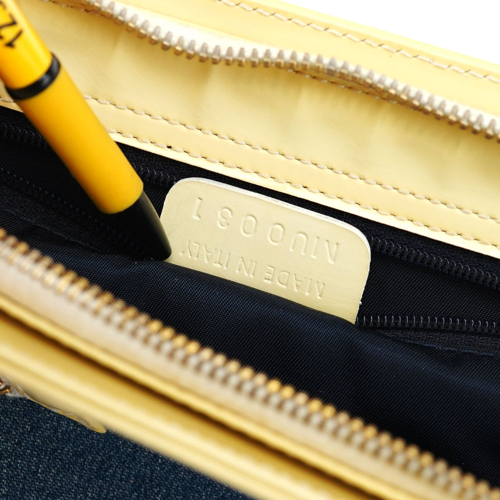 Yellow Navy Denim Diorella Tote Bag