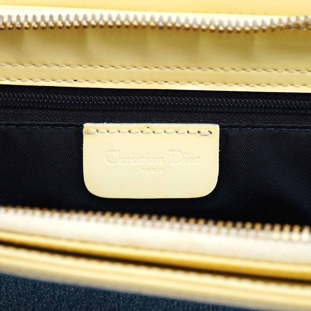 Yellow Navy Denim Diorella Tote Bag