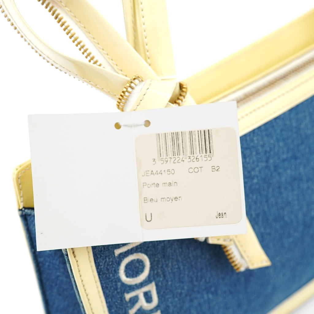 Yellow Navy Denim Diorella Tote Bag
