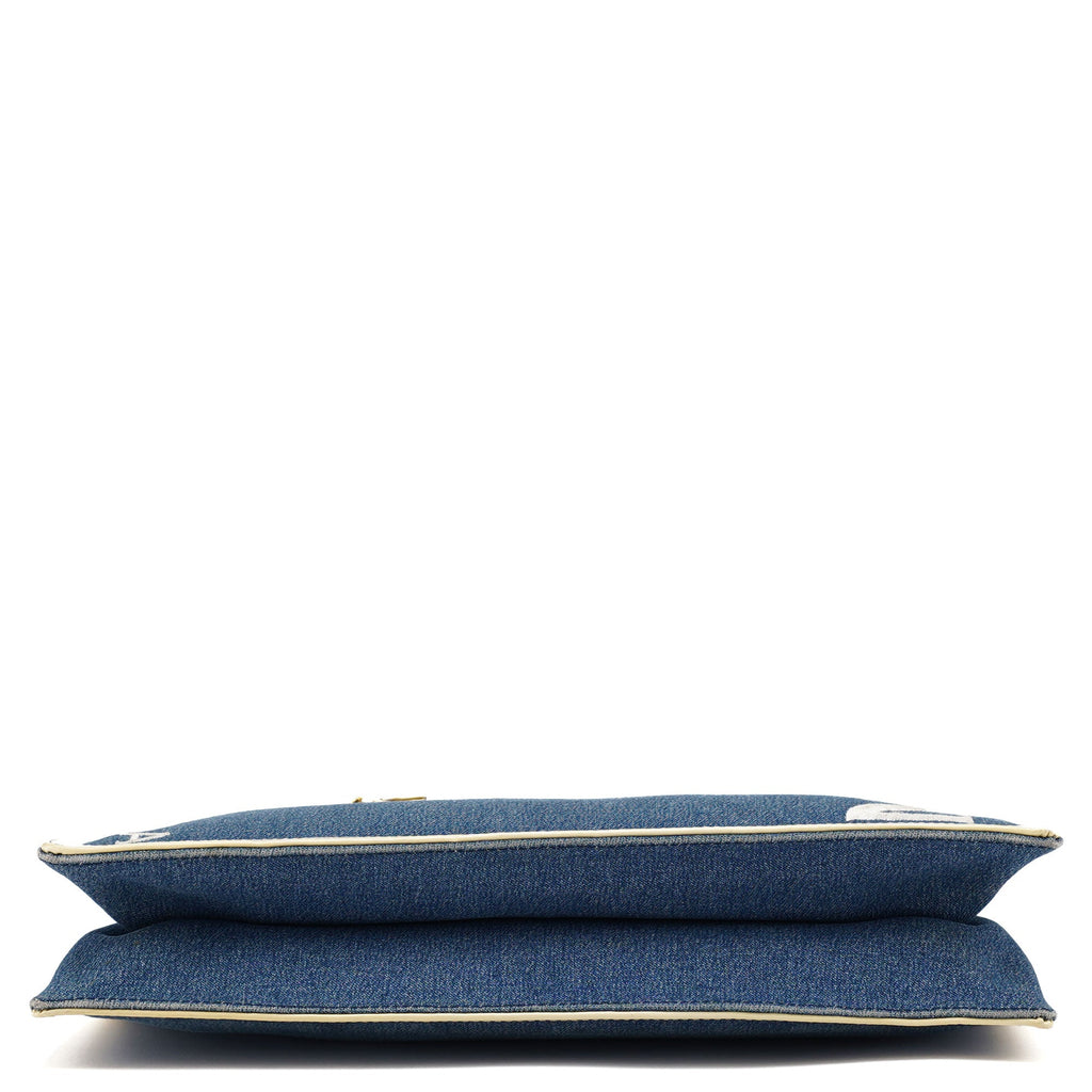 Yellow Navy Denim Diorella Tote Bag