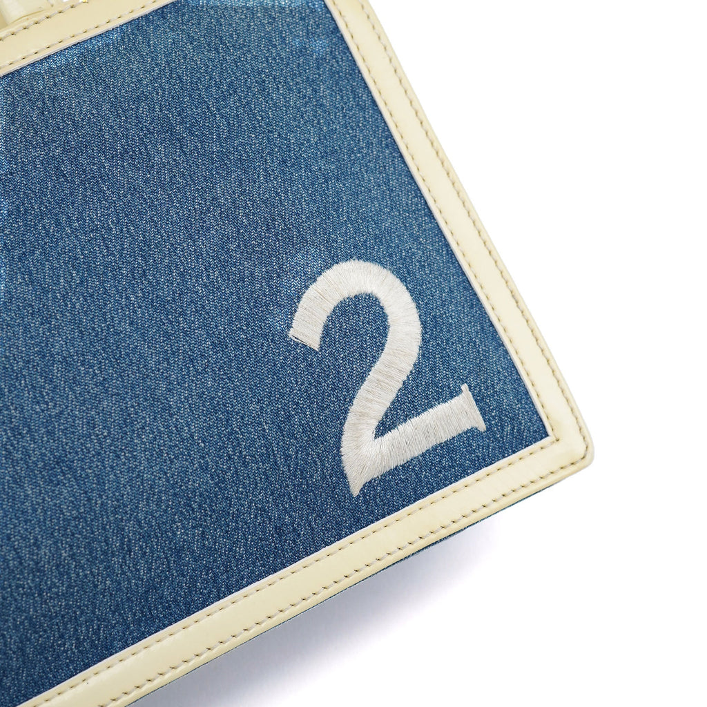 Yellow Navy Denim Diorella Tote Bag