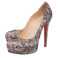 Christian Louboutin Bicolor Bianca Lace 140 Pumps 40