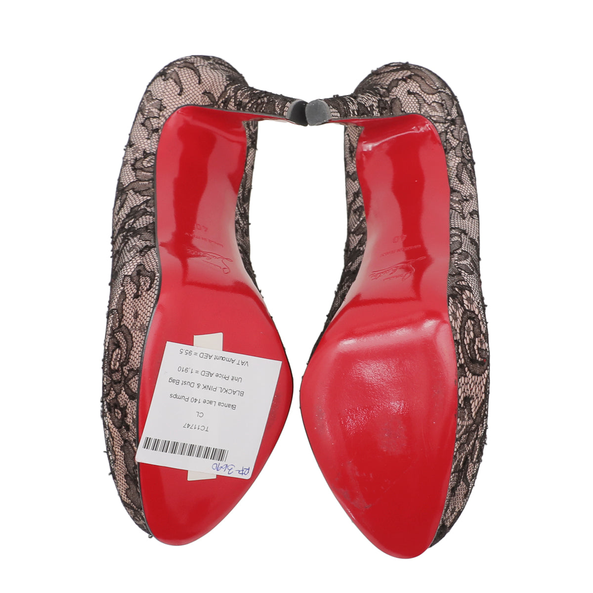 Christian Louboutin Bicolor Bianca Lace 140 Pumps 40