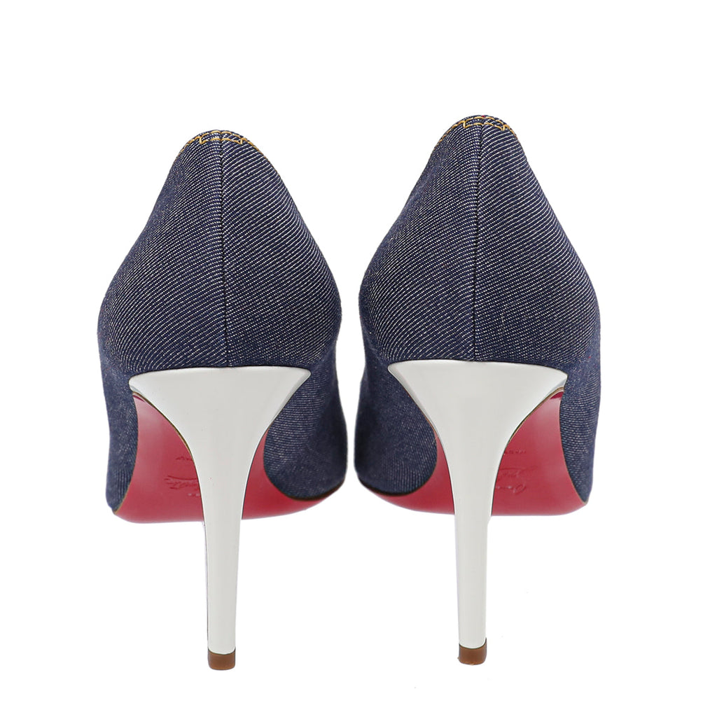 Christian Louboutin Blue Denim Simple Pumps 41