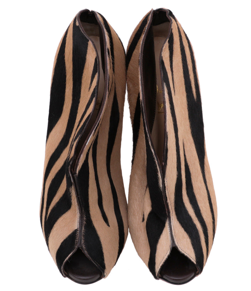 Christian Louboutin Bicolor Chester Fille 120 Pony Hair Ankle 37.5