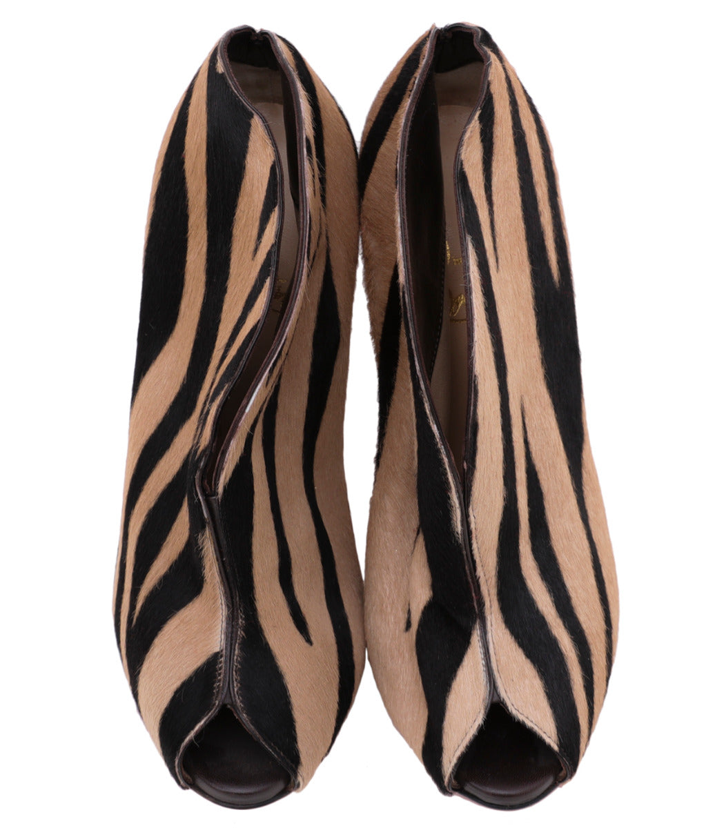 Christian Louboutin Bicolor Chester Fille 120 Pony Hair Ankle 37.5