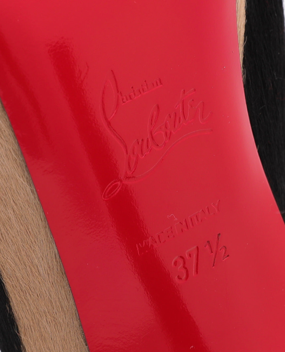 Christian Louboutin Bicolor Chester Fille 120 Pony Hair Ankle 37.5