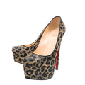 Christian Louboutin Bicolor Raffia Daffodil Leopard Weave 160mm 39.5