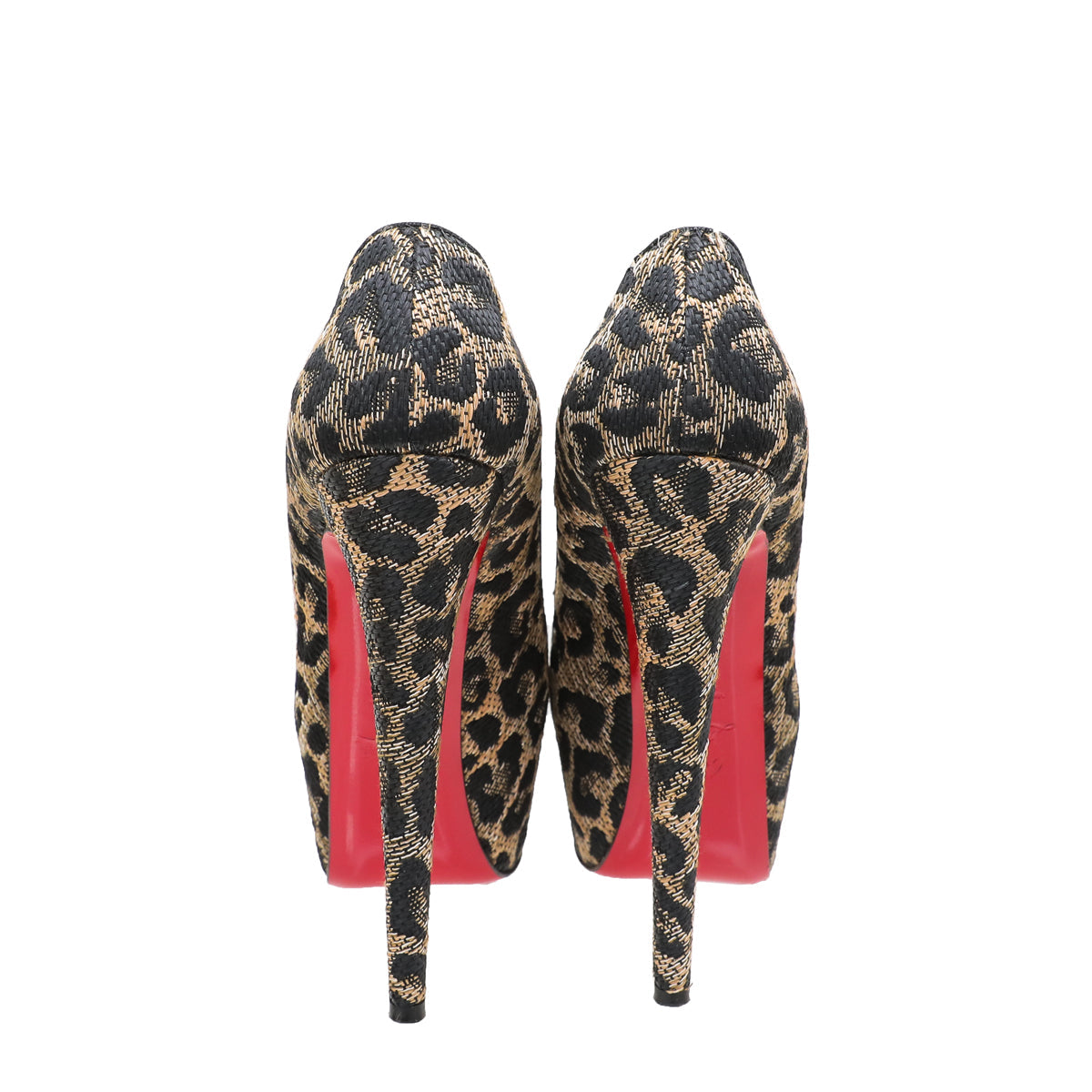 Christian Louboutin Bicolor Raffia Daffodil Leopard Weave 160mm 39.5
