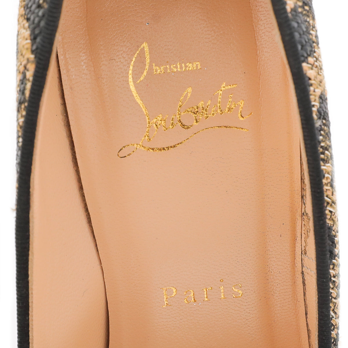 Christian Louboutin Bicolor Raffia Daffodil Leopard Weave 160mm 39.5