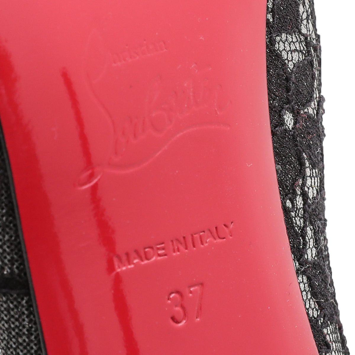 Christian Louboutin Black Lace Dorissima Pump 37