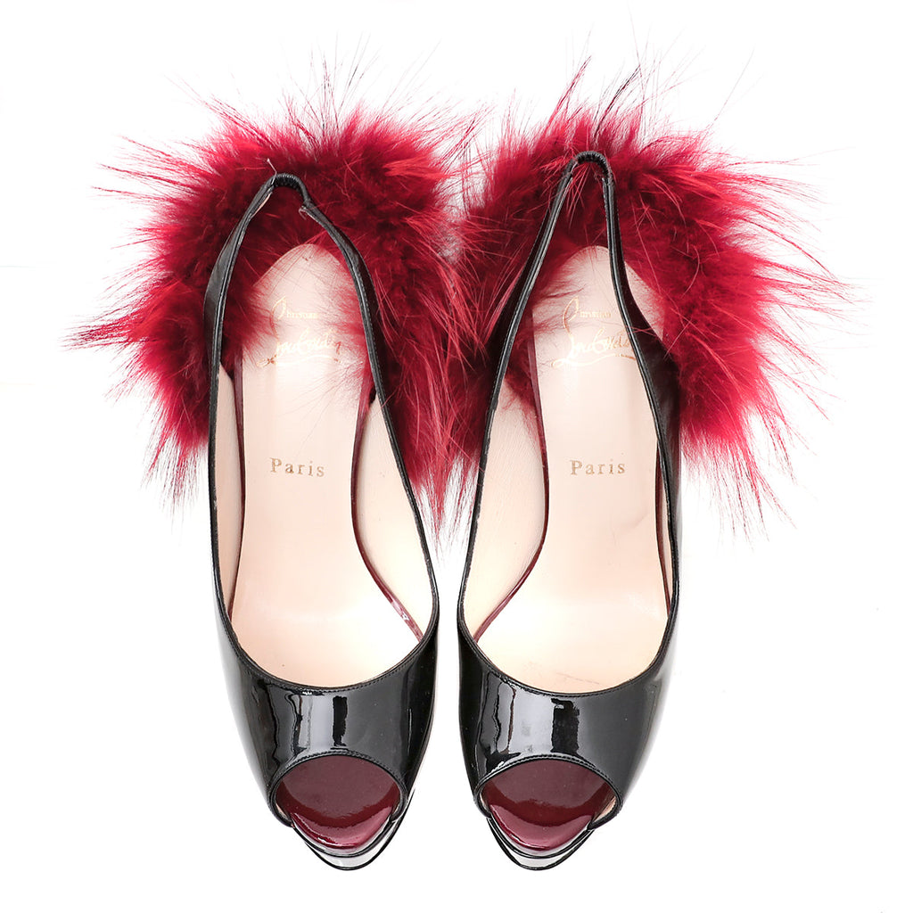 Chritian Louboutin Bicolor Lady Fur Pump 150mm 41