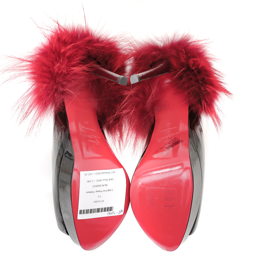 Chritian Louboutin Bicolor Lady Fur Pump 150mm 41