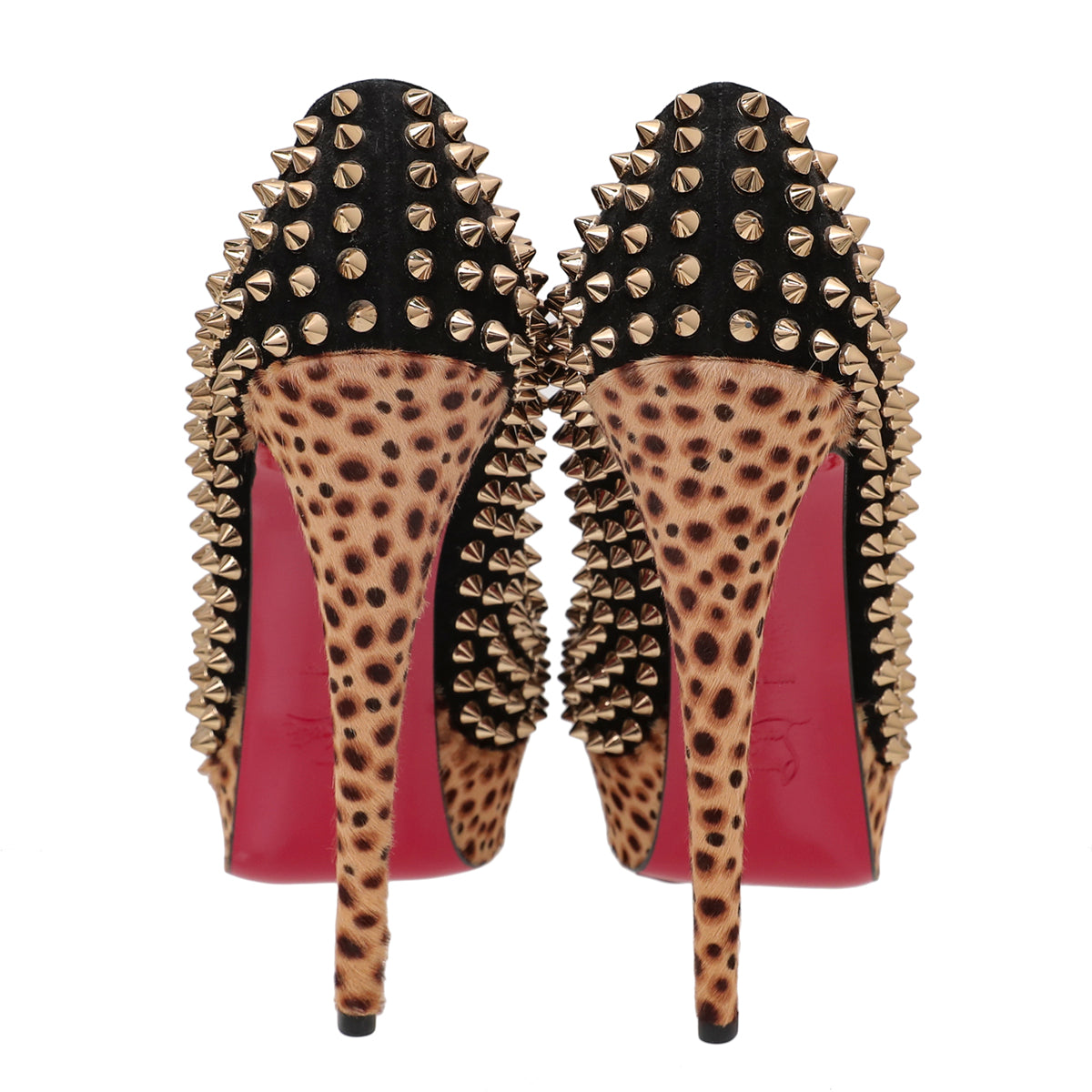 Christian Louboutin Bicolor Lady Spike Peep Fur Pump 150mm 40