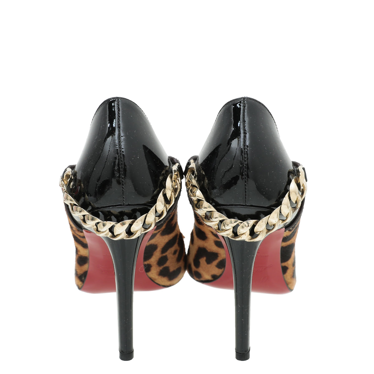 Christian Louboutin Bicolor Leopard Fur Dorepi 100 Pumps 36