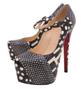 Christian Louboutin Bicolor Monochrom Python Daffodile Mary Jane Platform 37.5