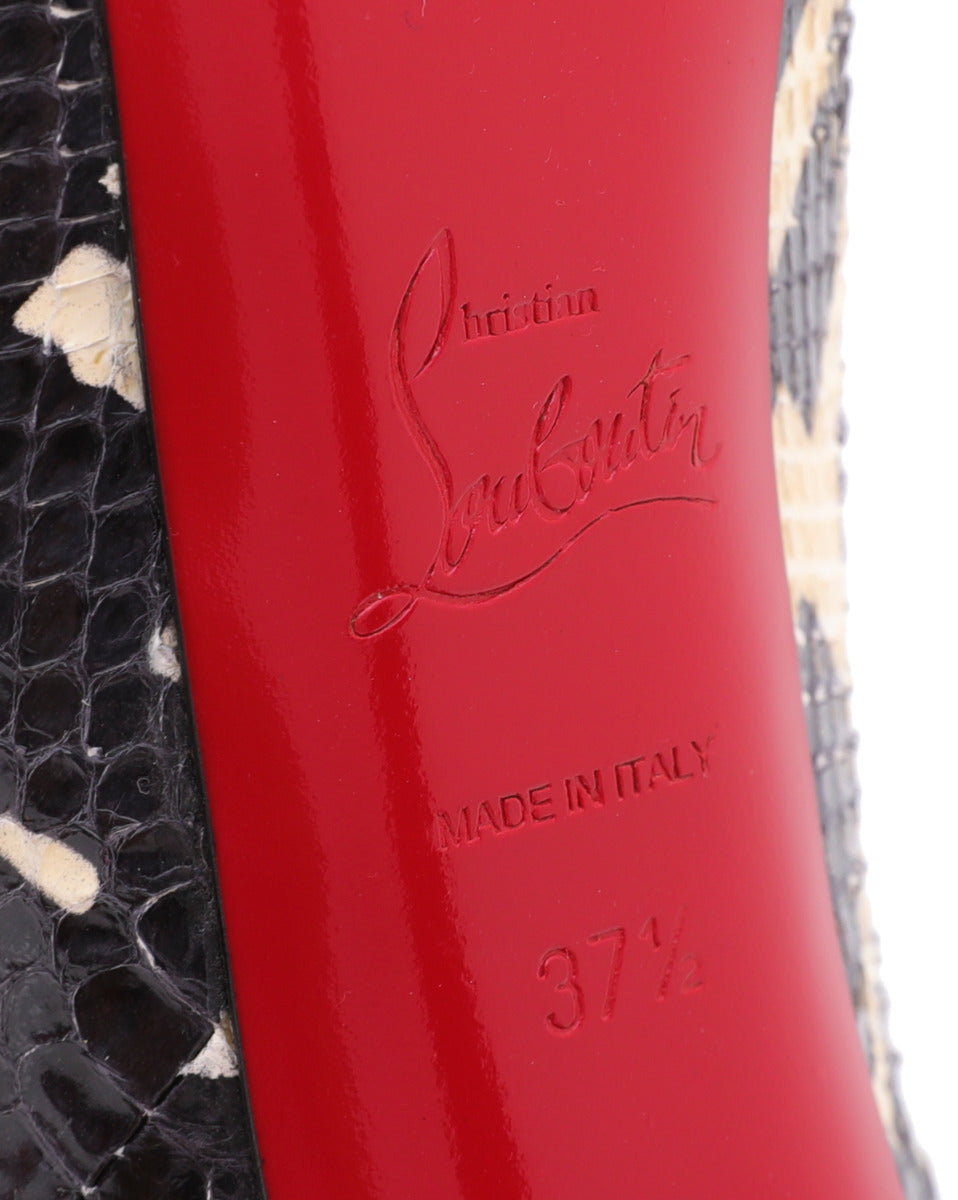 Christian Louboutin Bicolor Monochrom Python Daffodile Mary Jane Platform 37.5