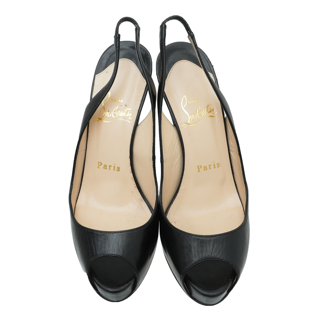 Christian Louboutin Black No Prive Slingback 35.5