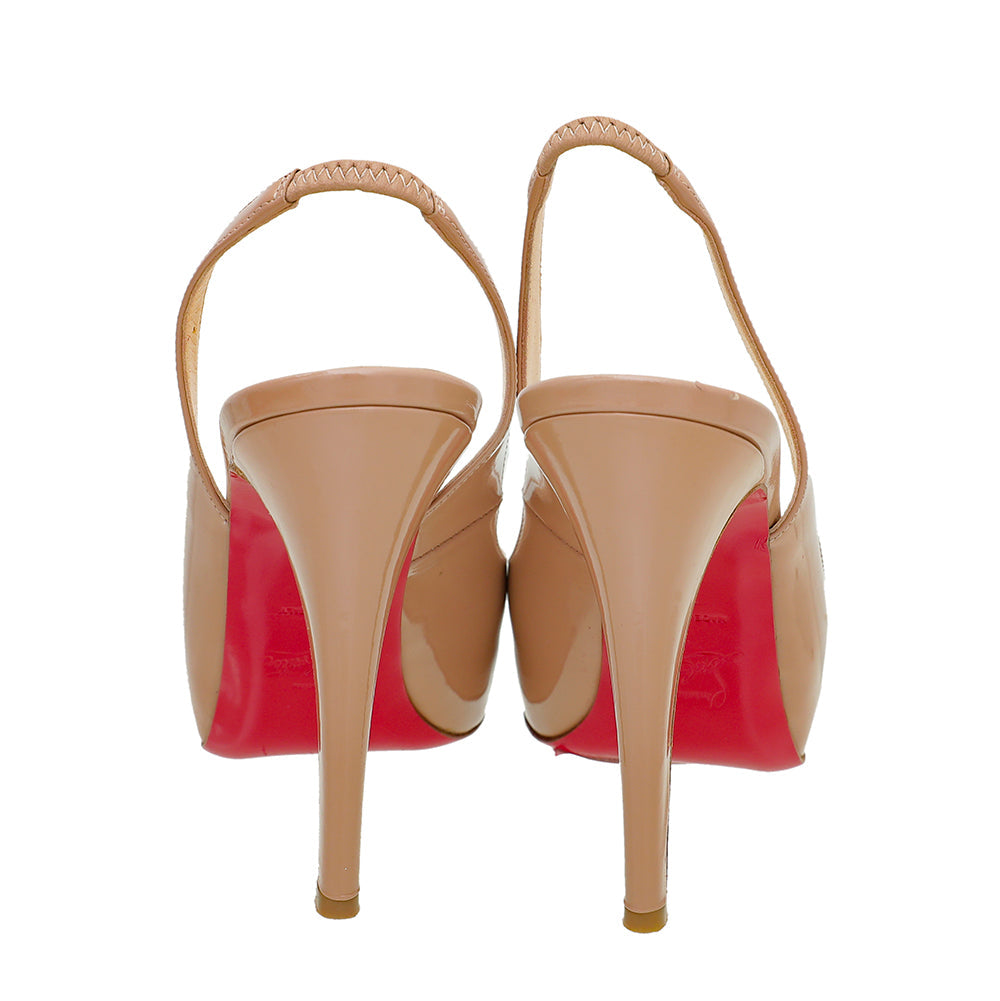 Christian Louboutin Nude No Prive Slingback 37