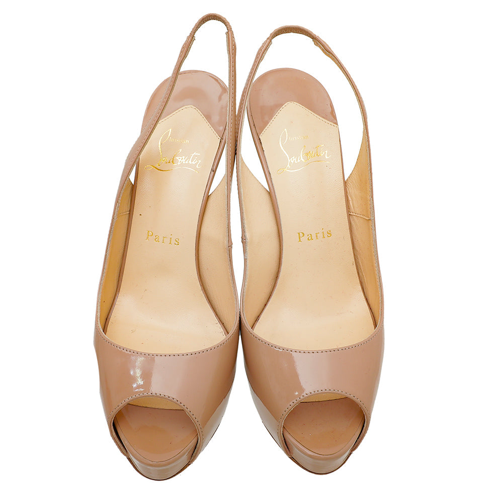 Christian Louboutin Nude No Prive Slingback 37
