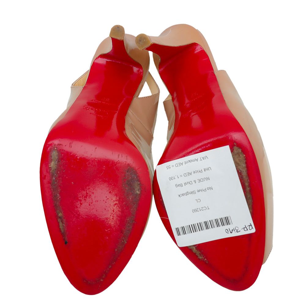 Christian Louboutin Nude No Prive Slingback 37