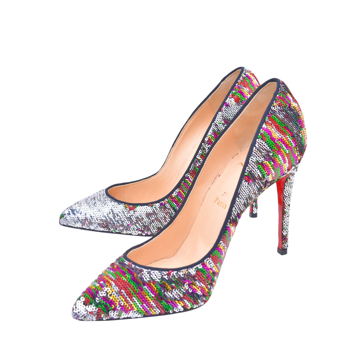 Christian Louboutin Multicolor Sequin Pigalle Follies Stiletto Pump 38